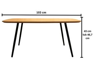 Miniaturka 2 - Stolik Dębowy Geometryczny z Frezowanym Blatem – Linaro 04