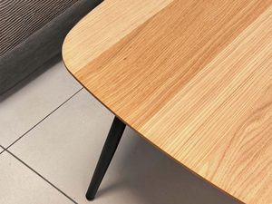 Miniaturka 4 - Stolik Dębowy Geometryczny z Frezowanym Blatem – Linaro 04