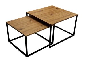 Miniaturka 2 - Komplet dwóch stolików z metalowym stelażem i połączonymi blatami