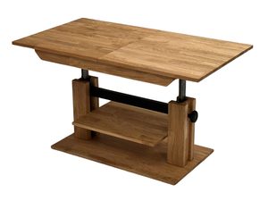 Miniaturka 1 - Ława dębowa rozkładana z regulacją wysokości i półką