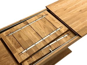 Miniaturka 7 - Ława dębowa detal mechanizmu rozkładania blatu zbliżenie