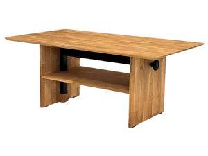 Miniaturka 1 - Dębowy stolik kawowy z masywną półką i klasyczną formą