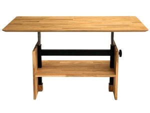 Miniaturka 2 - Stolik kawowy z czarnymi prowadnicami podnoszącego się blatu