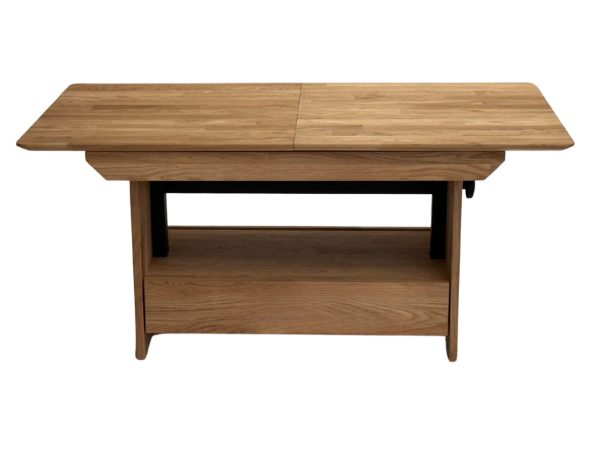 Stolik Dębowy z Regulacją Wysokości i Szufladą – Artisan 04