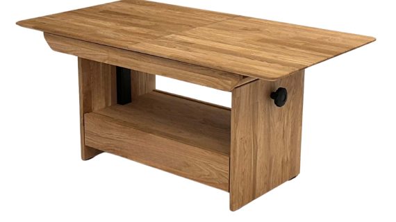 Miniaturka 2 - Stolik Dębowy z Regulacją Wysokości i Szufladą – Artisan 04
