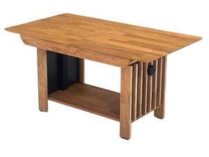 Miniaturka 1 - Ława dębowa rozkładana z regulacją wysokości perspektywa