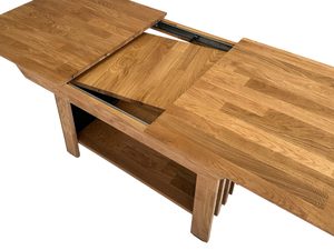 Miniaturka 4 - Ława dębowa rozkładana detal mechanizmu wkładki ujęcie górne