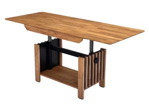 Miniaturka 3 - Ława dębowa rozkładana z regulacją wysokości podniesiona perspektywa