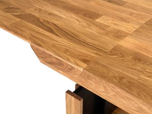 Miniaturka 7 - Ława dębowa rozkładana detal blatu usłojenie drewna zbliżenie