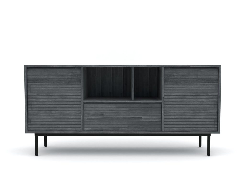 Komoda w stylu retro z drewna akacji w kolorze Tundra Grey – Nobile