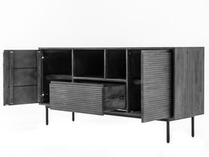 Miniaturka 2 - Komoda w stylu loftowym z czarnymi nogami i drewnianym frontem