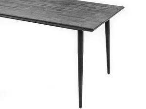 Miniaturka 1 - Detal nowoczesnego biurka z czarnym stelażem i drewnianym blatem