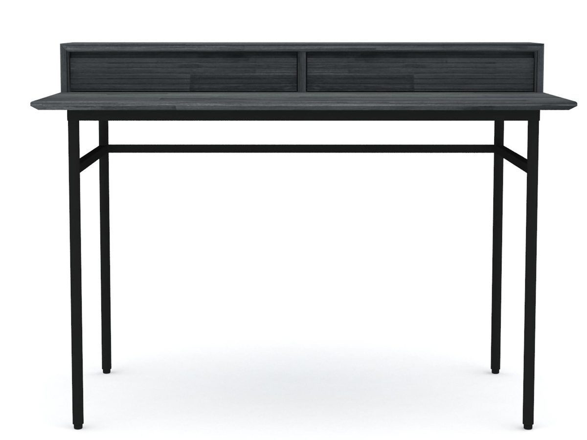 Biurko retro z elegancką strukturą 3D i ciemnografitowymi nogami – Nobile