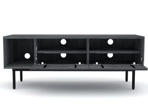 Miniaturka 2 - Komoda RTV w kolorze szarym z delikatną strukturą