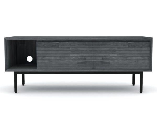 Szafka RTV z otworami na przewody do nowoczesnych wnętrz