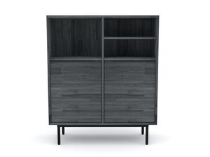 Miniaturka 5 - Nowoczesna czarna komoda na smukłych nogach do salonu
