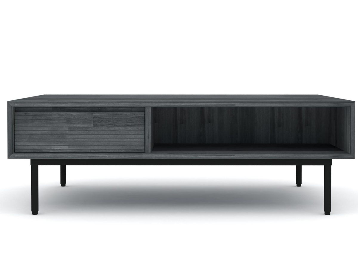 Stolik kawowy retro z metalowymi nóżkami w kolorze grafitowym – Nobile