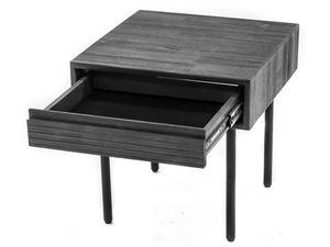 Miniaturka 3 - Szafka nocna z ciemnego drewna i szufladą w stylu industrialnym