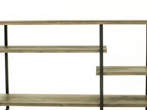 Miniaturka 1 - Regał z MDF i litego drewna akacji, styl industrialny do domowego biura