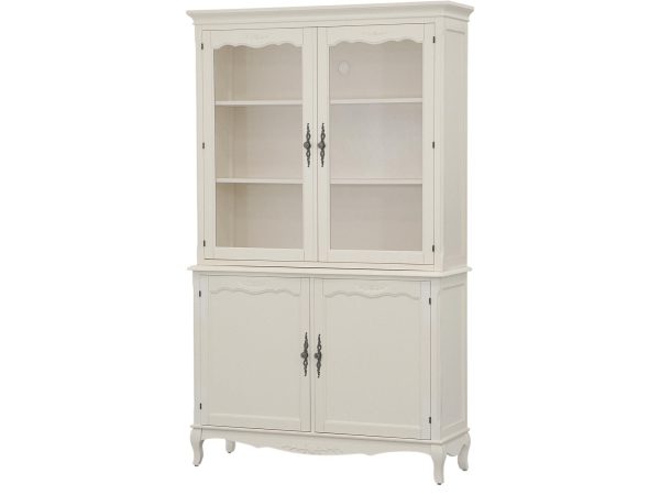 Przeszklona witryna drewniana w stylu francuskim z frezowaniem