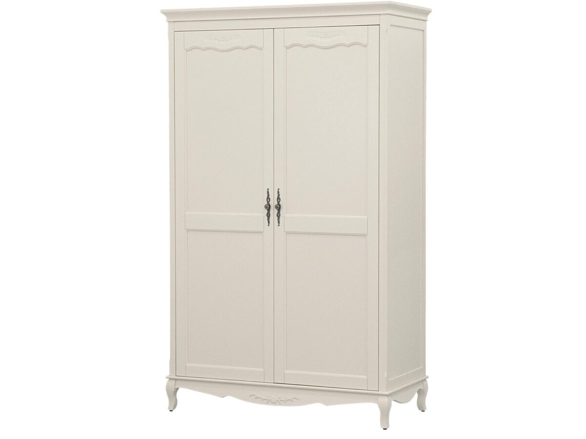 Szafa prowansalska z giętymi nóżkami i białym wykończeniem – Dijon