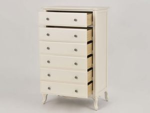 Miniaturka 1 - Komoda francuska kremowa sześć szuflad frontalny