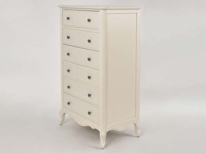 Miniaturka 2 - Wysoka komoda w stylu prowansalskim kremowa widok boczny