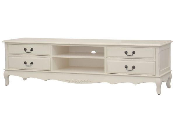 Komoda rtv biała do salonu w stylu prowansalskim