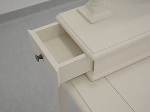 Miniaturka 3 - Szuflady w białej toaletce w stylu prowansalskim z dekoracyjnym frezowaniem