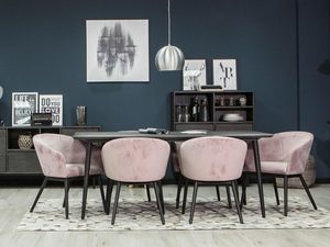 Miniaturka 4 - Elegancki stół do jadalni z różowymi krzesłami w stylu glamour