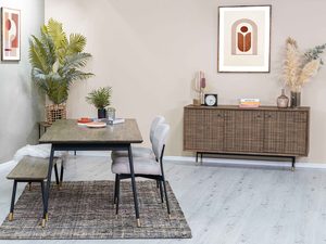 Miniaturka 1 - Komoda z drewna akacji z czarnymi metalowymi nogami