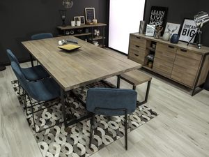 Miniaturka 2 - Stół z dębu i krzesła tapicerowane w aranżacji jadalni nowoczesnej