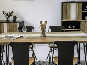 Miniaturka 8 - Drewniany stół z metalowymi nogami w stylu industrialnym kolor naturalny