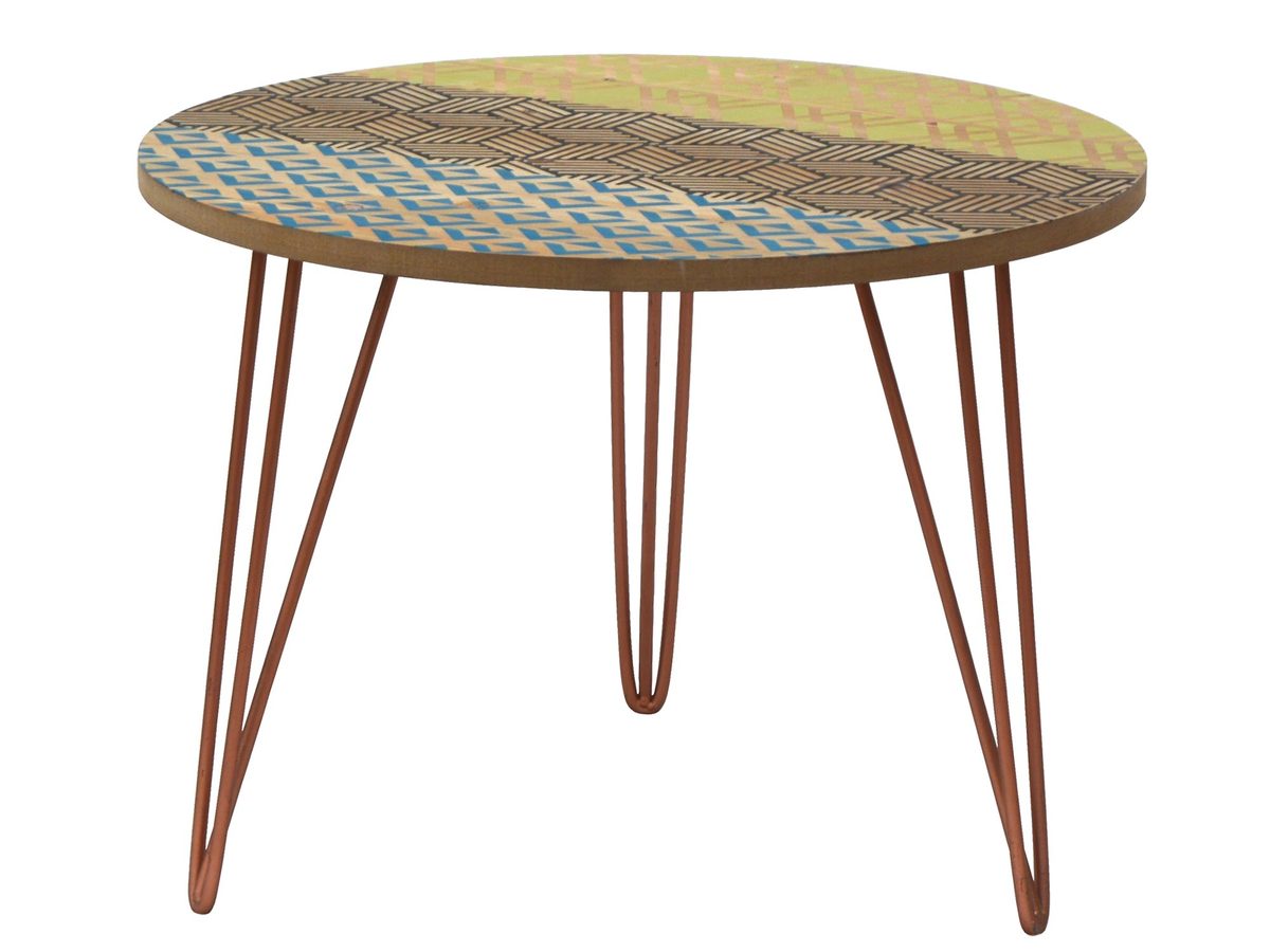 Stolik retro z miedzianymi nogami – Amalfi