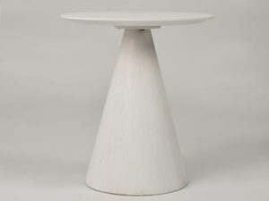 Miniaturka 2 - Stolik pomocniczy biały drewniany ze stożkową nogą perspektywa