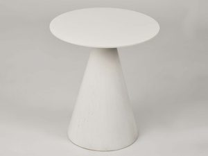 Miniaturka 4 - Nowoczesny stolik biały okrągły na stożkowej nodze