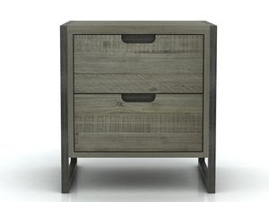 Loftowa szafka nocna z metalowymi nogami i przytulnym wykończeniem – Vento