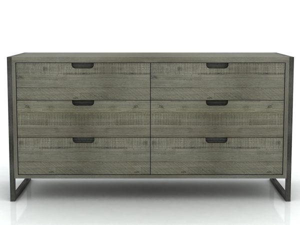 Komoda z szufladami w kolorze dębu szarego do nowoczesnego salonu