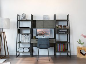 Miniaturka 3 - Biurko z regałem z MDF i drewna akacji, industrialny styl do biura