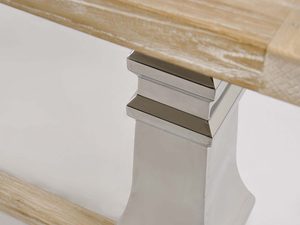 Miniaturka 4 - Konsola glamour z intarsją w naturalnym drewnie i stalowymi nogami – Luxe