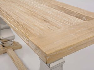 Miniaturka 7 - Konsola glamour z intarsją w naturalnym drewnie i stalowymi nogami – Luxe