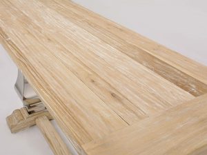 Miniaturka 8 - Konsola glamour z intarsją w naturalnym drewnie i stalowymi nogami – Luxe