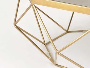 Miniaturka 5 - Stolik kawowy w stylu glamour z geometryczną ramą i cementowym blatem – Luxe