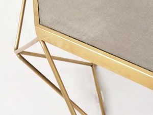 Miniaturka 6 - Stolik kawowy w stylu glamour z geometryczną ramą i cementowym blatem – Luxe