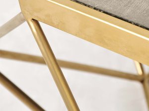 Miniaturka 7 - Stolik kawowy w stylu glamour z geometryczną ramą i cementowym blatem – Luxe