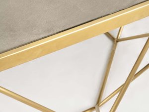 Miniaturka 8 - Stolik kawowy w stylu glamour z geometryczną ramą i cementowym blatem – Luxe