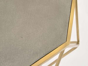 Miniaturka 10 - Złoty stolik pomocniczy glamour z grafitowym blatem ujęcie górne