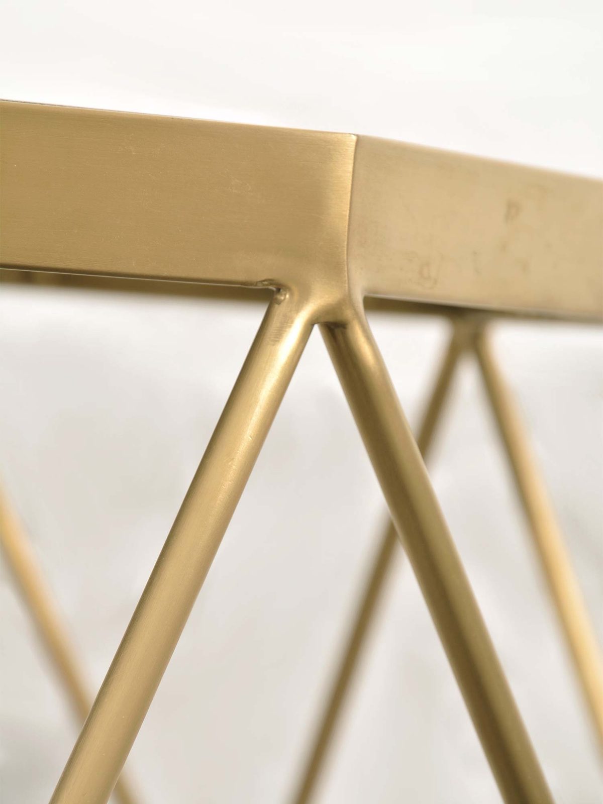 Stolik boczny ośmiokątny glamour złoty frontalny