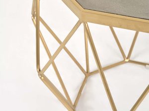 Miniaturka 5 - Ośmiokątny stolik glamour złoty z grafitowym blatem perspektywa