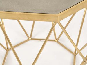 Miniaturka 6 - Detal złotej podstawy stolika glamour geometryczne pręty zbliżenie